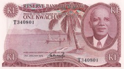 Malawi, 1 Kwacha, 1975, UNC, p10c
Estimate: USD 75-150