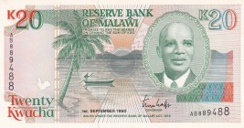 Malawi, 20 Kwacha, 1990, UNC, p26
Estimate: USD 50-100