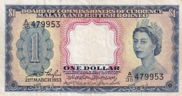 Malaya and British Borneo, 1 Dollar, 1953, XF(-), p1a
Queen Elizabeth II. Potrait
Estimate: USD 40-80