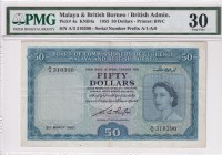 Malaya and British Borneo, 50 Dollars, 1953, VF, p4a
PMG 30
Estimate: USD 400-800