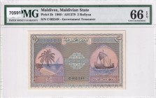 Maldives, 2 Rufiyaa, 1960, UNC, p3b
PMG 66 EPQ
Estimate: USD 150-300