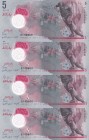 Maldives, 5 Rufiyaa, 2017, UNC, pA26, (Total 4 consecutive banknotes)
Estimate: USD 20-40
