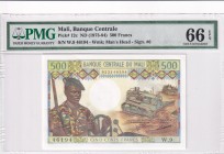 Mali, 500 Francs, 1973/1984, UNC, p12c
PMG 66 EPQ
Estimate: USD 100-200