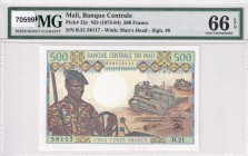 Mali, 500 Francs, 1973/1984, UNC, p12e
PMG 66 EPQ
Estimate: USD 150-300