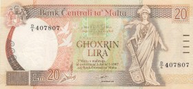 Malta, 20 Lira, 1994, XF, p48a
There are pinholes
Estimate: USD 75-150