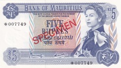 Mauritius, 5 Rupees, 1978, UNC, p30sCS1, SPECIMEN
Collector series
Estimate: USD 35-70