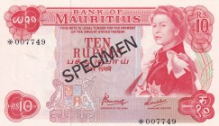 Mauritius, 10 Rupees, 1978, UNC, p31sCS1, SPECIMEN
Collector series
Estimate: USD 50-100