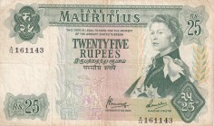 Mauritius, 25 Rupees, 1967, VF, p32b
Queen Elizabeth II. Potrait
Estimate: USD 25-50