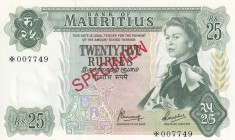 Mauritius, 25 Rupees, 1978, UNC, p32sCS1, SPECIMEN
Collector series
Estimate: USD 70-140