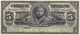 Mexico, 5 Pesos, 1902/1914, UNC, S429
El Banco de Tamaulipas
Estimate: USD 35-70