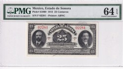 Mexico, 25 Centavos, 1915, UNC, pS1069
PMG 64 EPQ
Estimate: USD 50-100