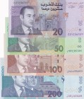 Morocco, 20-50-100-200 Dirhams, 2002/2005, UNC, p68; p69; p70; p71, (Total 4 banknotes)
Estimate: USD 75-150