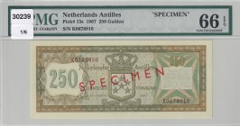 Netherlands Antilles, 250 Gulden, 1967, UNC, p13s, SPECIMEN
PMG 66 EPQ
Estimate: USD 750-1500