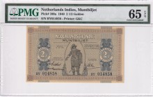 Netherlands Indies, 2 1/2 Gulden, 1940, UNC, p109a
PMG 65 EPQ
Estimate: USD 150-300