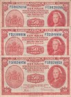 Netherlands Indies, 50 Cents, 1943, p110, (Total 3 banknotes)
In different condition between XF and VF
Estimate: USD 40-80