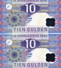 Netherlands, 10 Gulden, 1997, UNC, p99, (Total 2 consecutive banknotes)
Estimate: USD 75-150
