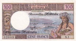 New Hebrides, 100 Francs, 1975, XF, p18c
Estimate: USD 10-20