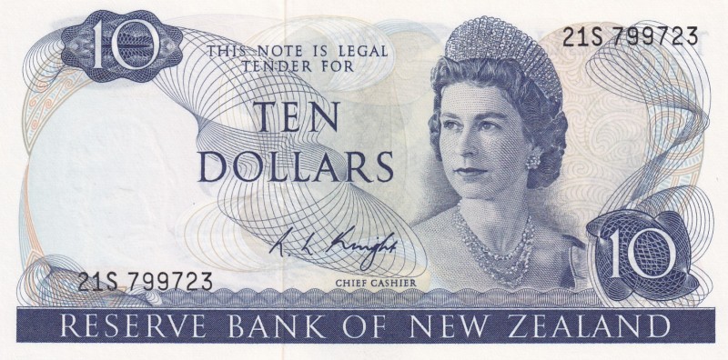 New Zealand, 10 Dollars, 1975/1977, UNC, p166c
Queen Elizabeth II. Potrait
Est...