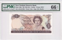 New Zealand, 1 Dollar, 1981/1985, UNC, p169a
PMG 66 EPQ, Queen Elizabeth II. Potrait
Estimate: USD 30-60
