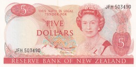 New Zealand, 5 Dollars, 1985/1989, UNC, p171b
Queen Elizabeth II. Potrait
Estimate: USD 30-60