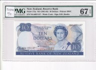 New Zealand, 10 Dollars, 1981/1985, UNC, p172a
PMG 67 EPQ, High condition
Estimate: USD 150-300