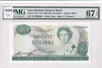 New Zealand, 20 Dollars, 1985/1989, UNC, p173b
PMG 67 EPQ, High condition
Estimate: USD 250-500
