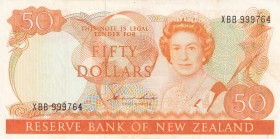 New Zealand, 50 Dollars, 1981/1985, AUNC(-), p174a
Queen Elizabeth II. Potrait
Estimate: USD 175-350