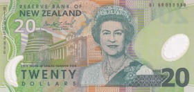 New Zealand, 20 Dollars, 1999, UNC, p187a
Queen Elizabeth II portrait, Polymer plastic banknote
Estimate: USD 60-120