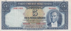 Turkey, 5 Lira, 1937, XF, p127, 2. Emission
Natural
Estimate: USD 250-500