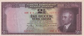 Turkey, 2 1/2 Lira, 1947, XF, p140, 3.Emission
Natural
Estimate: USD 250-500