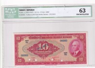 Turkey, 10 Lira, 1947, UNC, p147s, SPECIMEN
4.Emission
Estimate: USD 500-1000