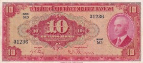 Turkey, 10 Lira, 1947, XF(-), p147, 4.Emission
Necktie İsmen İnönü Portrait
Estimate: USD 300-600