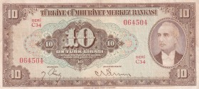 Turkey, 10 Lira, 1948, XF, p148, 4.Emission
Portrait of Ismet Inonu with Bow Tie
Estimate: USD 250-500