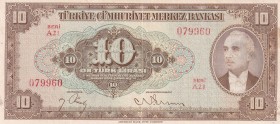 Turkey, 10 Lira, 1948, XF, p148, 4.Emission
Pressed
Estimate: USD 250-500