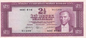 Turkey, 2 1/2 Lira, 1955, AUNC, p151, 5.Emission
Natural
Estimate: USD 200-400