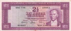 Turkey, 2 1/2 Lira, 1957, XF, p152, 5.Emission
Natural
Estimate: USD 50-100