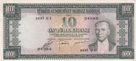 Turkey, 10 Lira, 1953, AUNC(+), p157, 5.Emission
Slightly curved
Estimate: USD 400-800