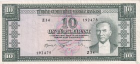 Turkey, 10 Lira, 1960, VF, p159, 5.Emission
Estimate: USD 25-50