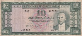 Turkey, 10 Lira, 1960, VF, p159, 5.Emission
Estimate: USD 20-40