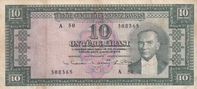 Turkey, 10 Lira, 1963, VF, p161, 5.Emission
There are losers.
Estimate: USD 20...