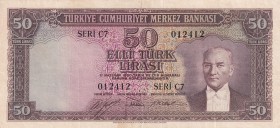 Turkey, 50 Lira, 1951, XF, p162, 5.Emission
Pressed
Estimate: USD 50-100