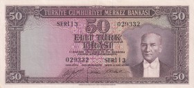 Turkey, 50 Lira, 1953, XF, p163, 5.Emission
Pressed
Estimate: USD 300-600