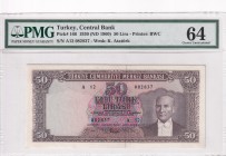 Turkey, 50 Lira, 1960, UNC, p166, 5.Emission
PMG 64
Estimate: USD 3.000-6.000