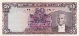 Turkey, 50 Lira, 1960, AUNC, p166, 5.Emission
Natural
Estimate: USD 1.500-3.000
