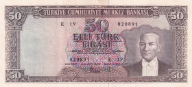 Turkey, 50 Lira, 1960, VF(+), p166, 5.Emission
Natural
Estimate: USD 200-400