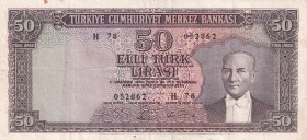 Turkey, 50 Lira, 1964, VF(+), p175, 5.Emission
Estimate: USD 20-40