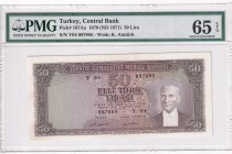 Turkey, 50 Lira, 1971, UNC, p187A, 5.Emission
PMG 65 EPQ
Estimate: USD 200-400