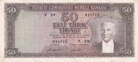 Turkey, 50 Lira, 1971, VF, p187A, 5.Emission
Estimate: USD 15-30