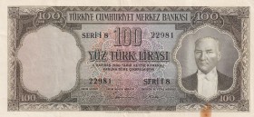 Turkey, 100 Lira, 1956, XF, p168, 5.Emission
Natural
Estimate: USD 150-300