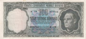 Turkey, 100 Lira, 1964, VF(+), p177, 5.Emission
Estimate: USD 25-50